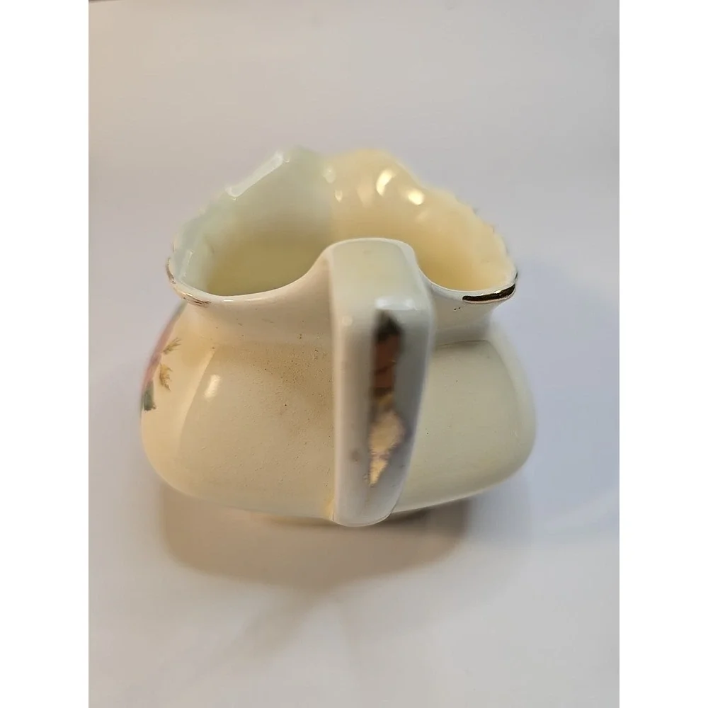 W. S. George Lido Canarytone Mid-Century Modern Floral‎ Creamer 147A Made in USA